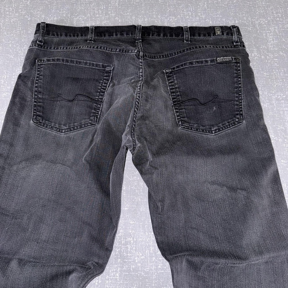 7 For All Mankind Standard Jeans Mens 38x30 Gray Denim Straight Leg Charcoal - Picture 2 of 11
